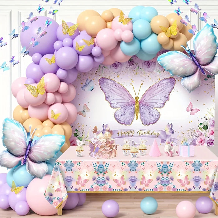 149Pcs Butterfly Balloon Garland Arch Kit Wedding Birthday Party Anniversary Graduation Festival Room Decoration