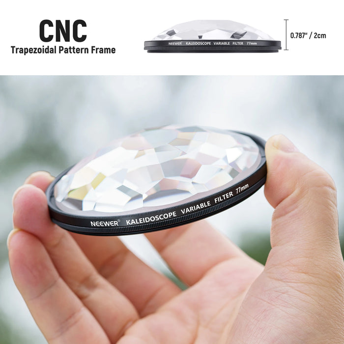 Crystal Glass Kaleidoscope Prism Lens Filter Multi Refraction Photography Effect