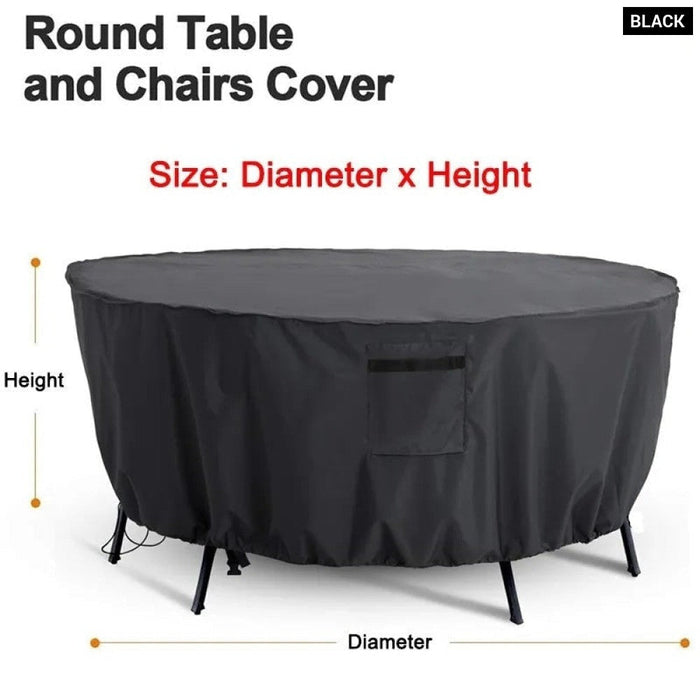 420D Outdoor Round Table Chair Set Cover Garden Furniture Waterproof Oxford Wicker Sofa Protection Patio Rain Snow Dust Covers