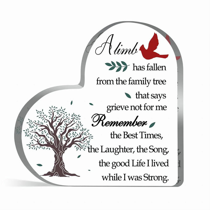 Family Tree Bereavement Sign Acrylic Funeral Gift