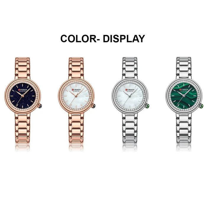 Stainless Steel Women’s Quartz Wristwatch With Starry Sky