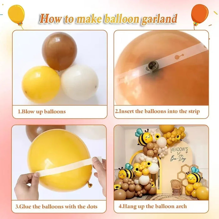 Beeballoon Arch Set Mustard Yellow White Brown Bee Balloon Suitable Shower Party Decoration Party Fall Wedding Birthday Supplies