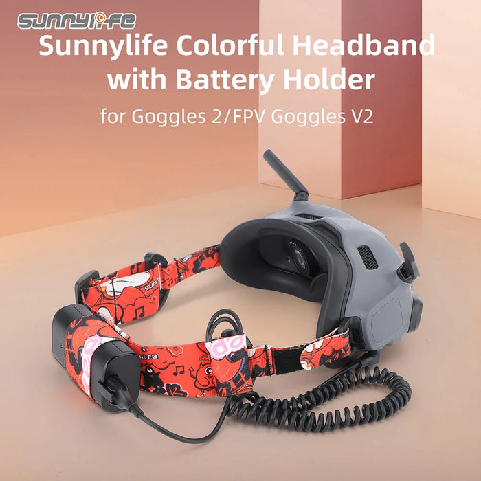 Adjustable Battery Strap For Googles 2 Colourful Headband