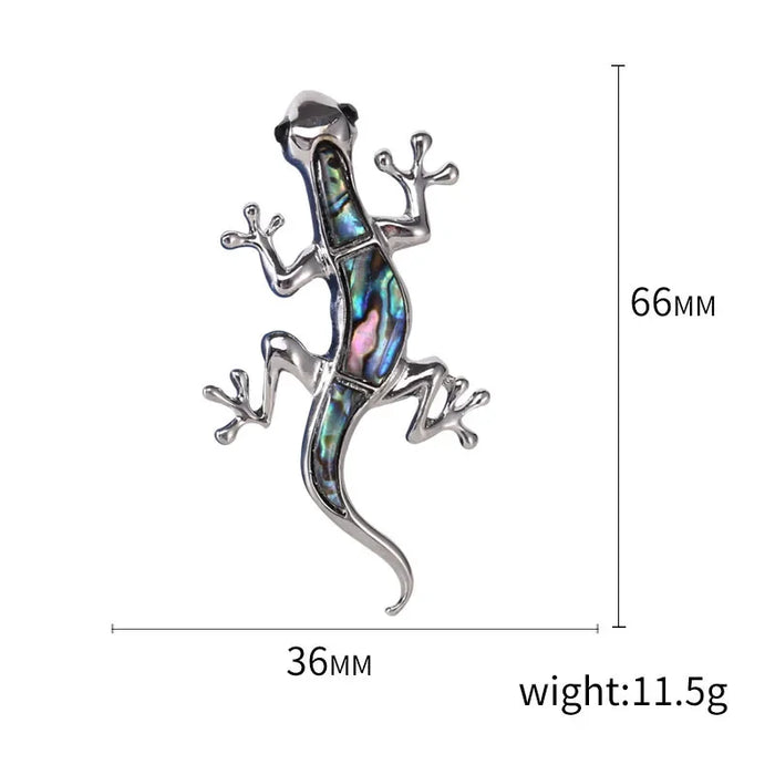 Abalone Shell Gecko Brooch Pin Luxury Lapel For Womens