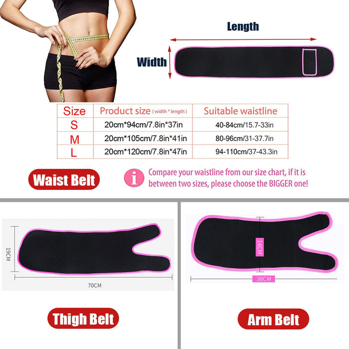 5Pcs/Set Legs Arms Waist Fat Burner Sweat Belly Band Slimming Body Shaper