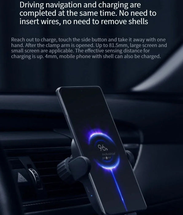 Wireless Car Charger With Fast Charging And Phone Holder