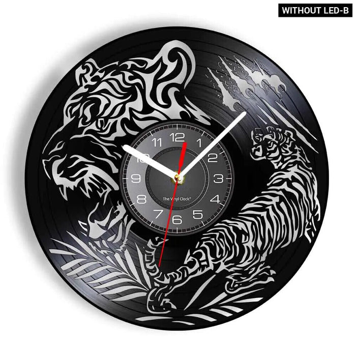 Wild Tiger Vinyl Record Wall Clock