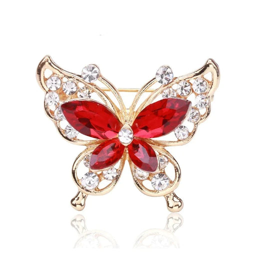 Crystal Butterfly Brooch Rhinestone Lapel Pin For Women