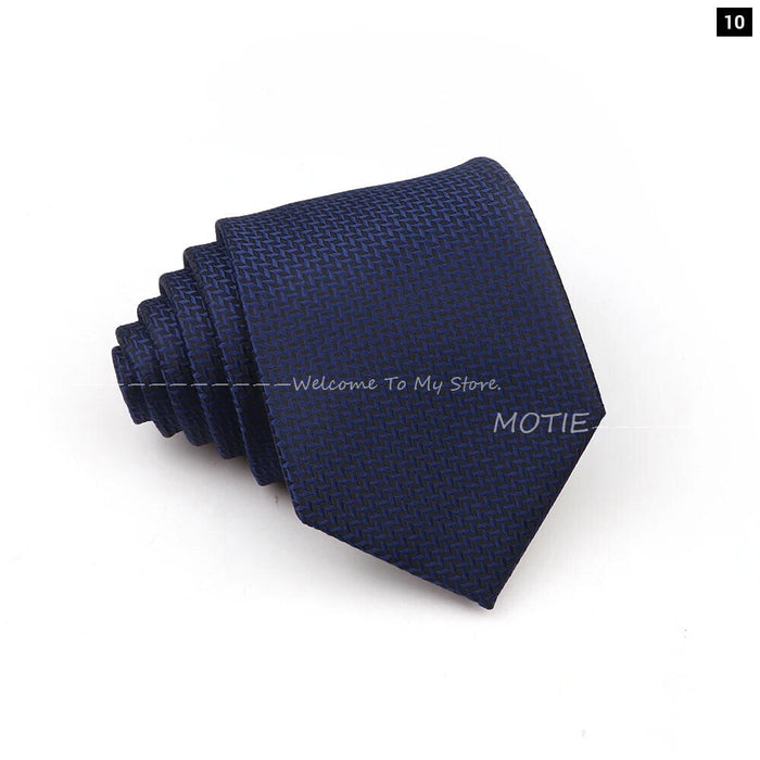 Blue Striped Polyester Tie For Business Weddings And Daily Wear