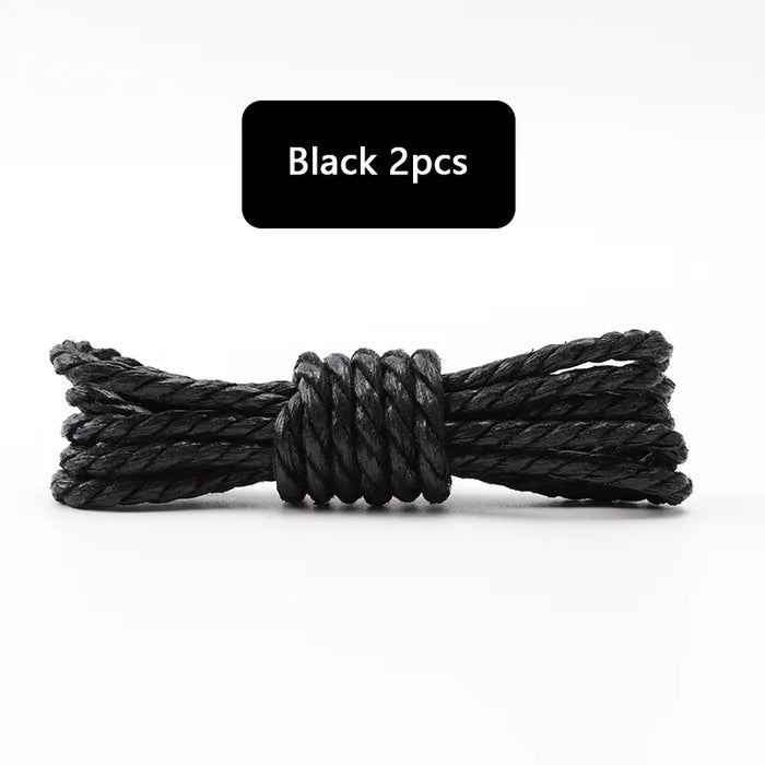 1Pair Leather Round Waterproof Waxed Cotton Oxford Boots Shoe Laces 60/80/100/120/140/180Cm Length