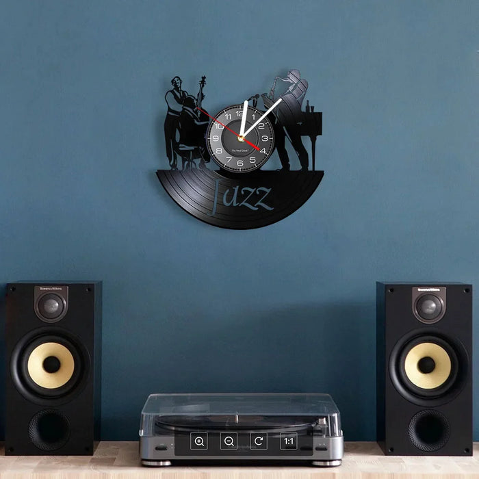 Jazz Band Vinyl Record Wall Clock