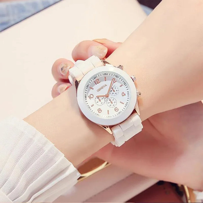 Fashion Women Watches White Silicone Jelly Quartz Watch Ladies Dress Wrist Watch S For Girls