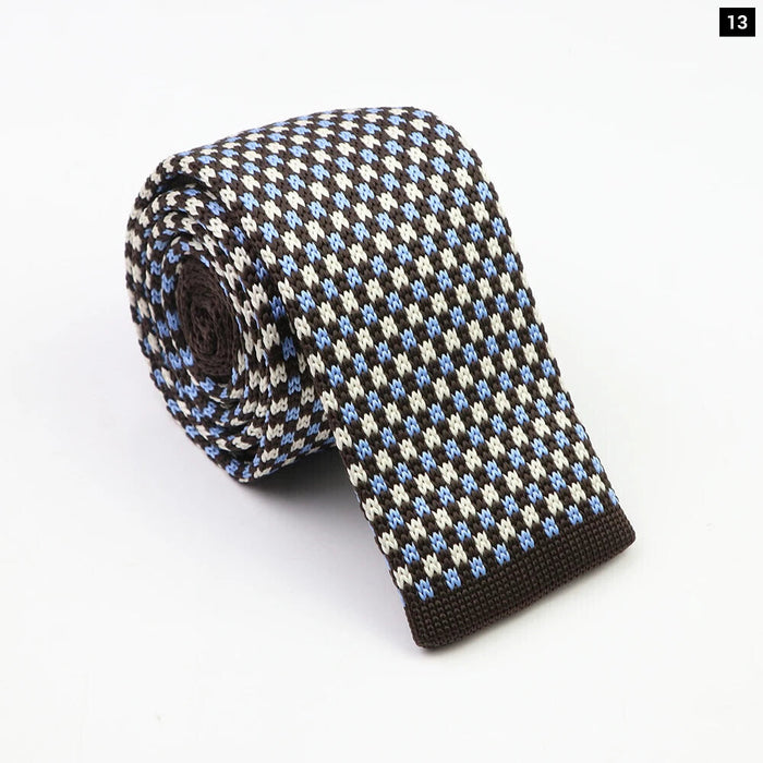 Classic Knit Neck Ties Plaid Dots 6Cm Width Business And Wedding