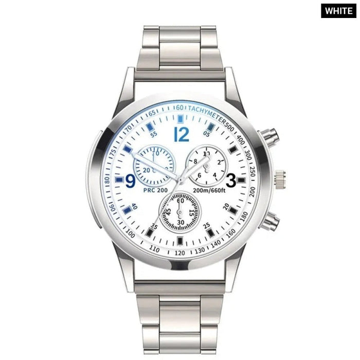 Fashion Mens Stainless Steel Watches Luxury Quartz Wristwatch Clock Men Business Casual Watch