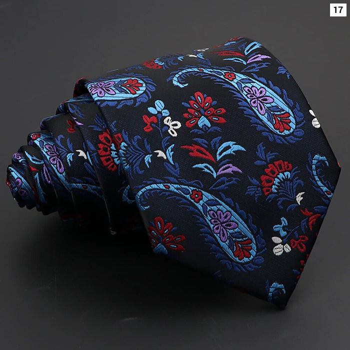 Paisley Tie 8Cm Necktie For Mens Fashion Business And Weddings