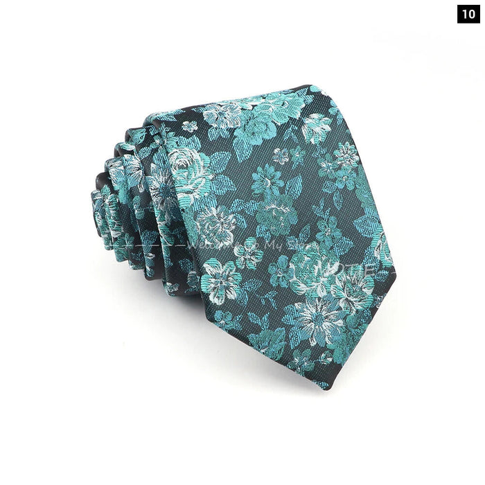 Blue Floral Jacquard Tie For Business Weddings And Daily Wear