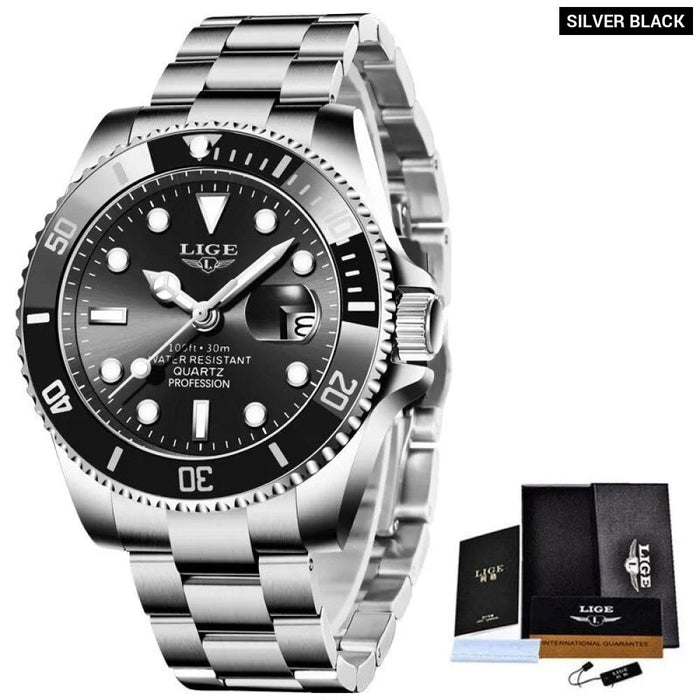 Luxury Fashion Diver Watch Men 30atm Waterproof Date Clock