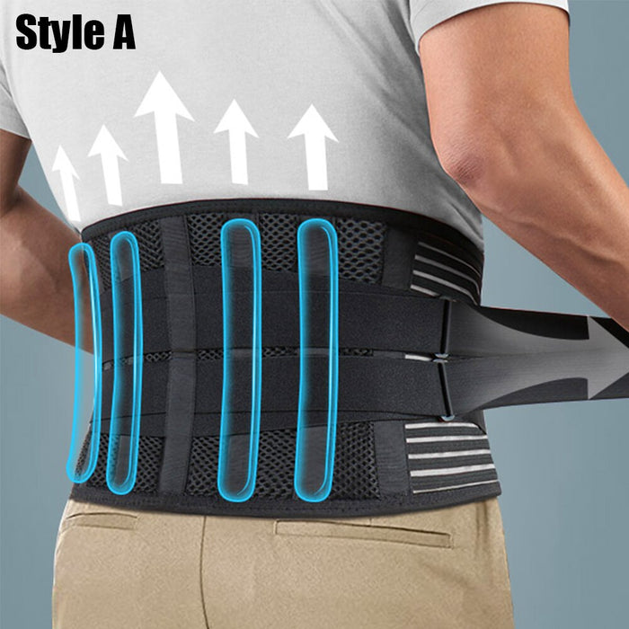 Breathable Lumbar Back Waist Support Belt With 6 Stays for Heavy Lifting Lower Back Pain Relief