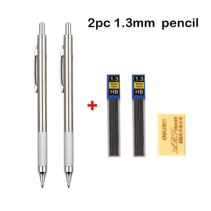 Full Metal Mechanical Pencil Set 0.3 To 2.0Mm Art