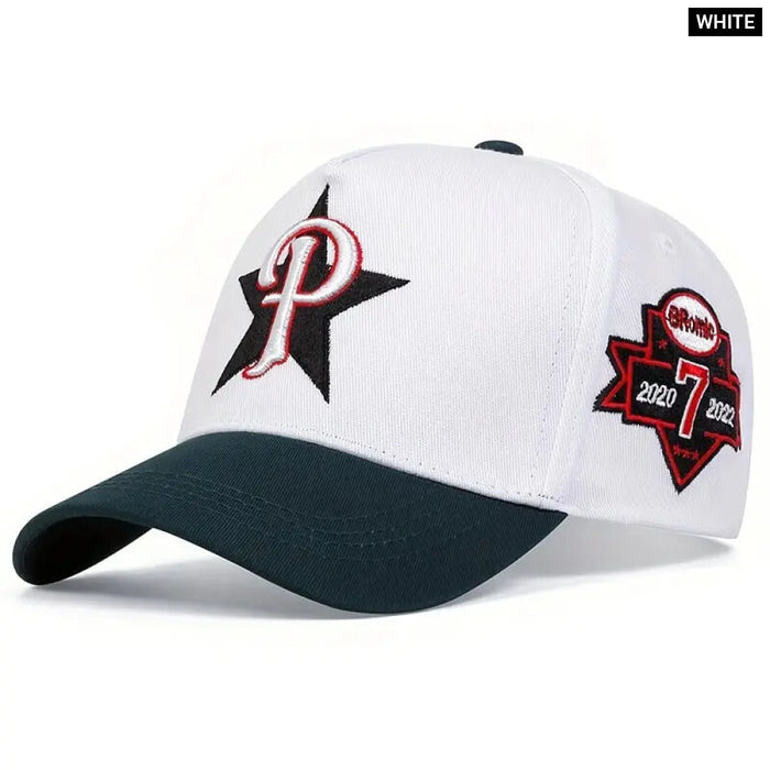 Adjustable 7 Baseball Cap / Hat P Letter Embroidery Star Design