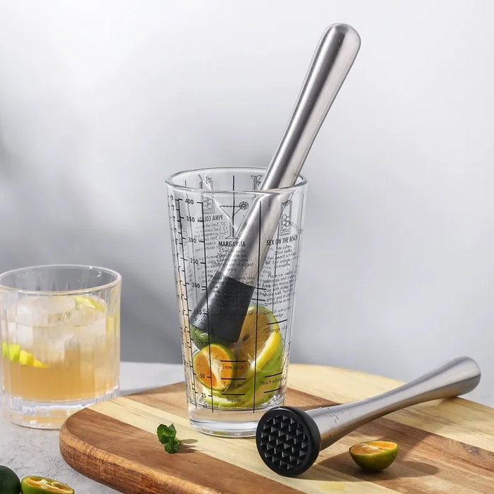 Stainless Steel Cocktail Swizzle Stick With Crushed Ice