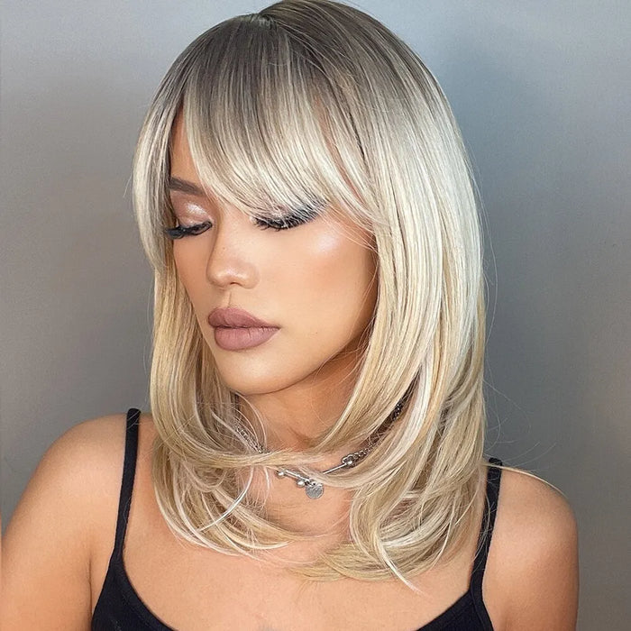 Blonde Shoulder Length Synthetic Wig