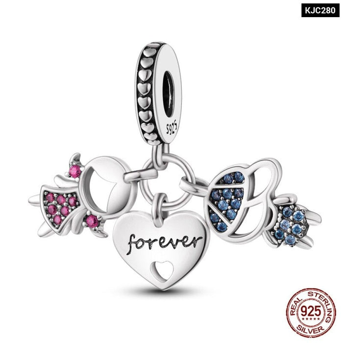 925 Sterling Silver Ocean Series Turtle Crab Mermaid Charms Beads Fit Original Pandora Bracelets Bangles Jewelrys