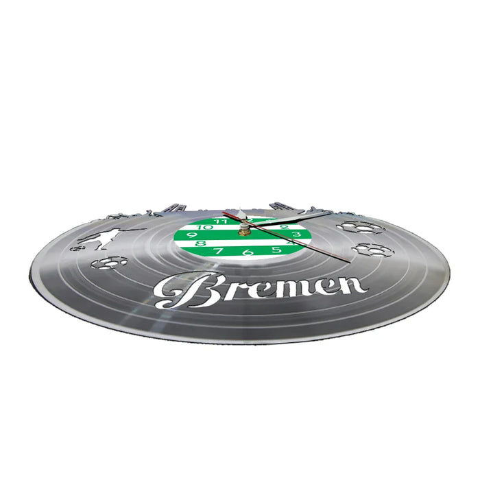 Bremen Skyline Vinyl Record Wall Clock