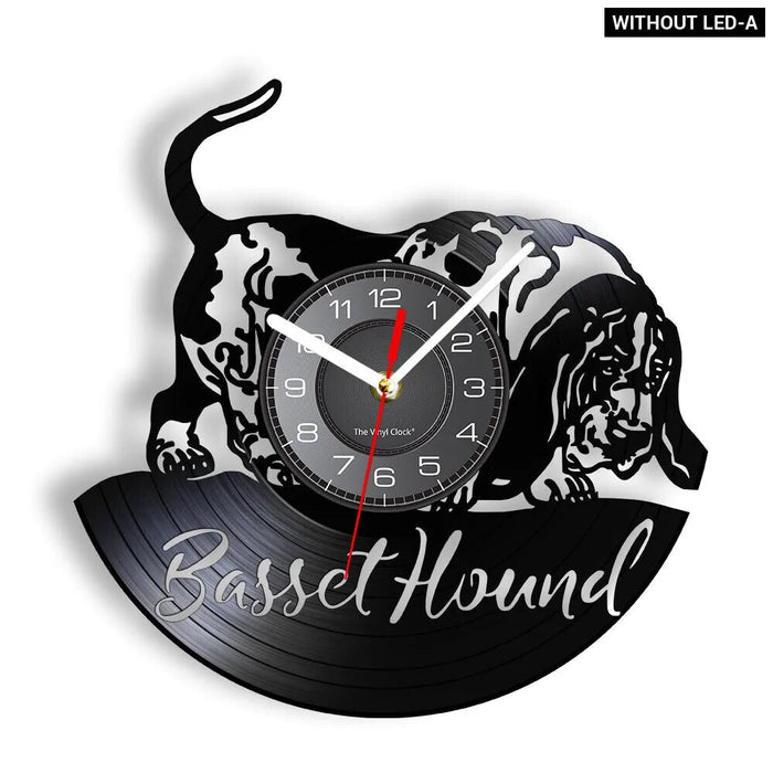 Basset Hound Vinyl Record Clock