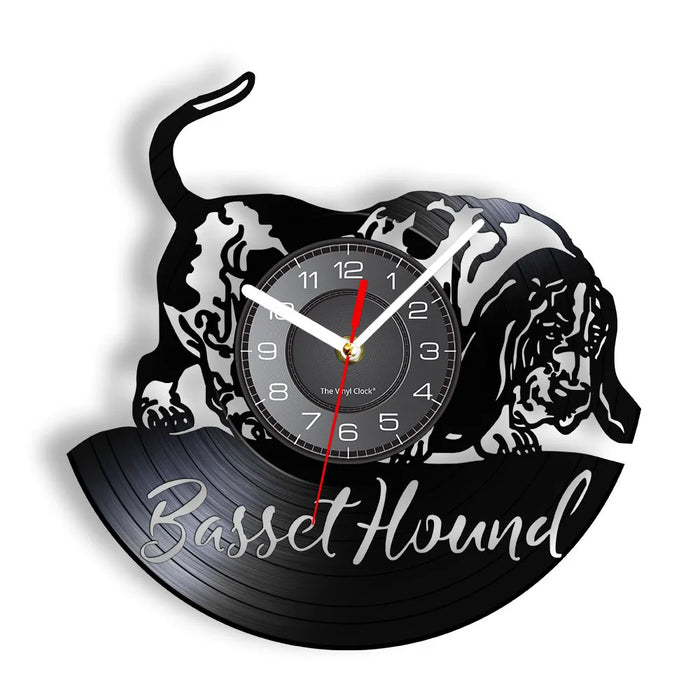 Basset Hound Vinyl Record Clock