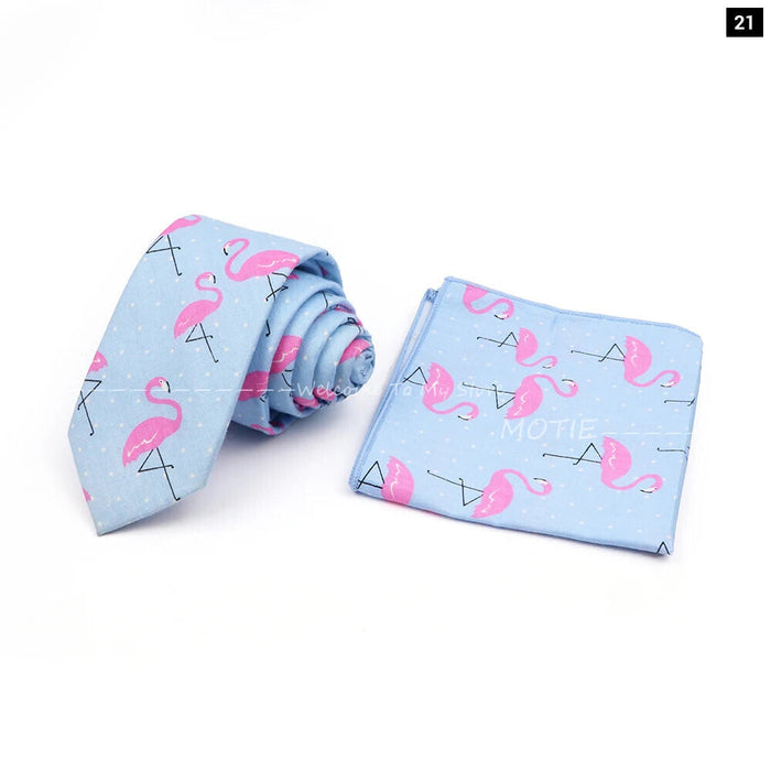 Colourful Cotton Ties And Pocket Square Set For Business And Weddings