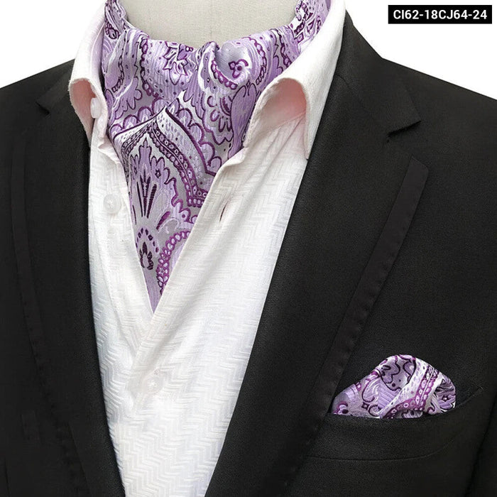 British Gentlemans Jacquard Paisley Ascot Set For Weddings