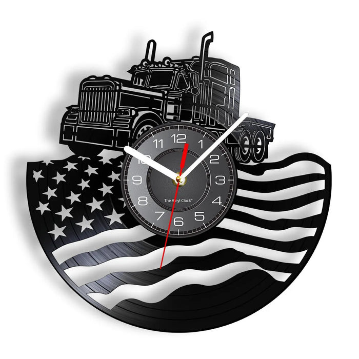 Usa Farmer Tractor Trailer Wall Clock