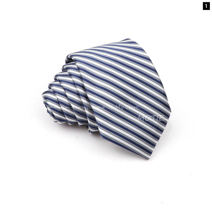 Blue Striped Necktie For Weddings And Parties