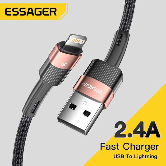 Fast Charging For iPhone Usb Cable 11 12 13 Pro Max Mini Xs Xr X SE 8 7 6 Plus 6s 5 5s 2.4A Wire For iPhone Charger Cord