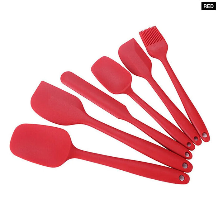 6 Piece Silicone Spatula Set For Cooking And Baking