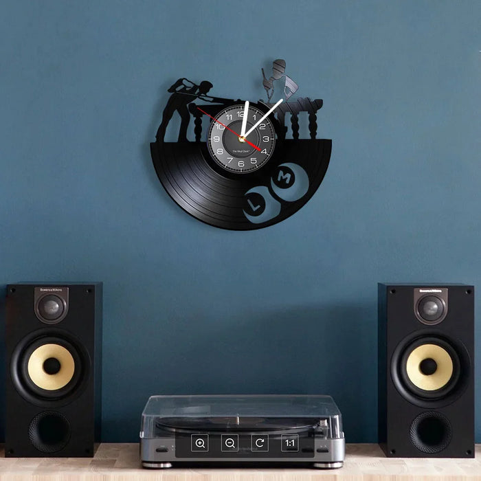 Silent Billiards Vinyl Record Wall Clock