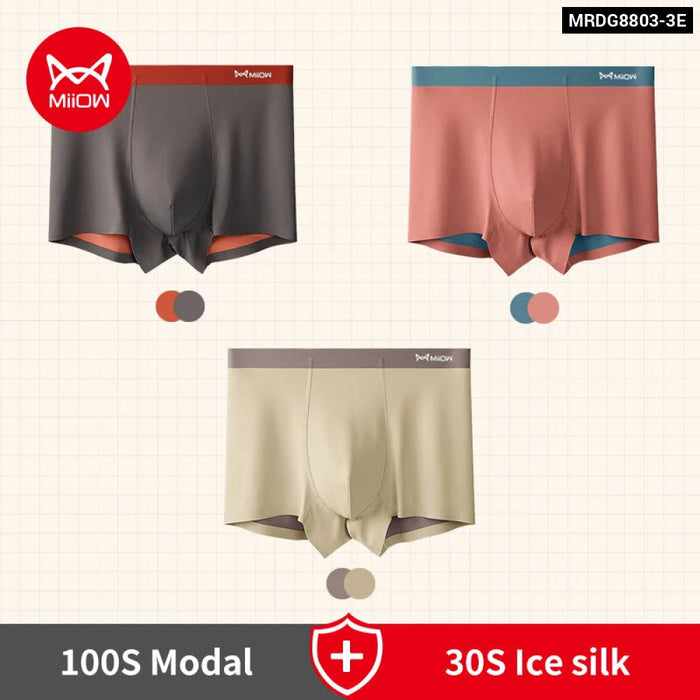 Pack Of 3 Modal Mens Boxers Ice Silk Antibacterial