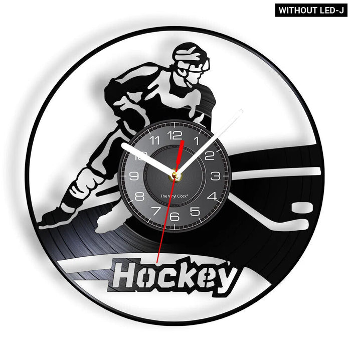 Usa Flag Hockey Vinyl Record Wall Clock