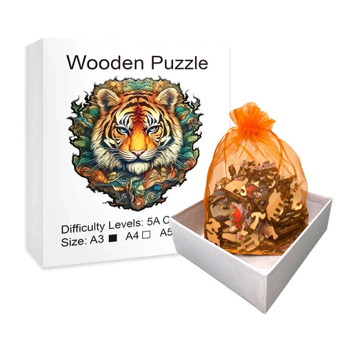 3d Tiger Wooden Puzzle For Kids