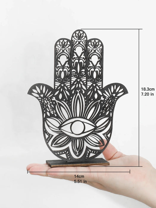 Wooden Hamsa Hand Desk Decor