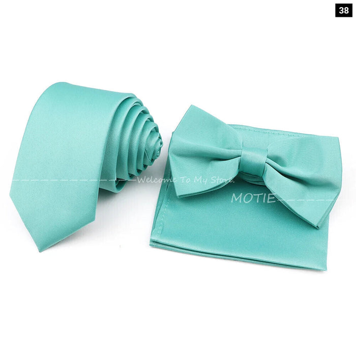 Colourful Bowtie Set Polyester For Mens Business And Wedding