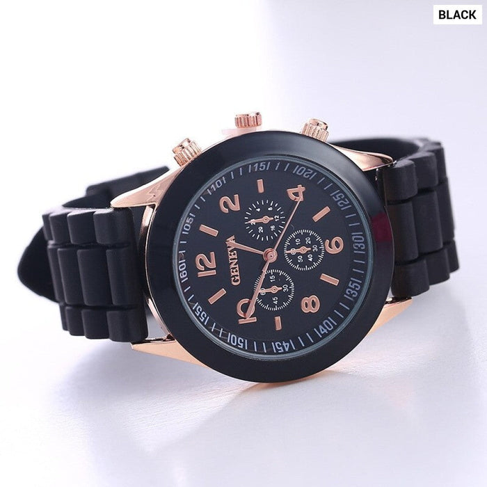 Women Watches Fashion Luxury Brand Women'S Watch Silicone Strap Quartz Wrist Watch For Female