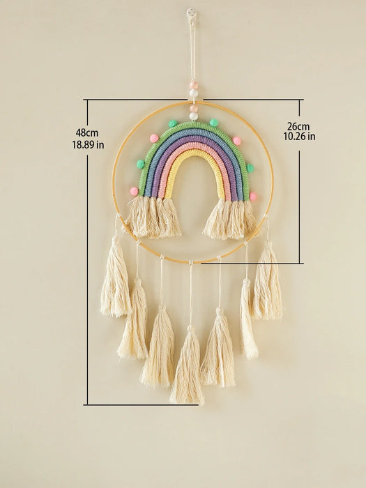 Boho Rainbow Macrame Wall Hanging For Home Decor