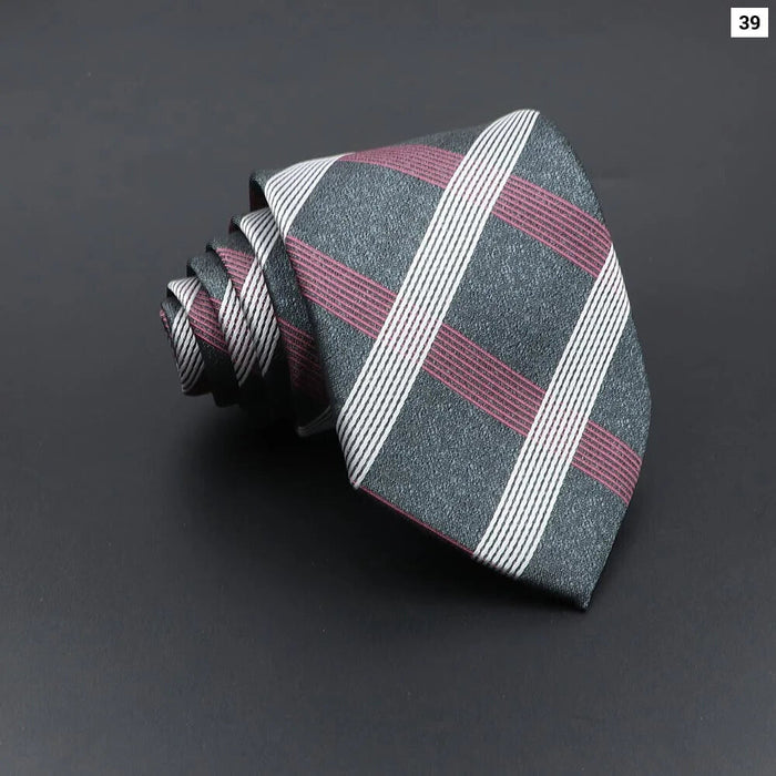 Classic Jacquard Plaid Tie For Business Weddings And Daily Wear