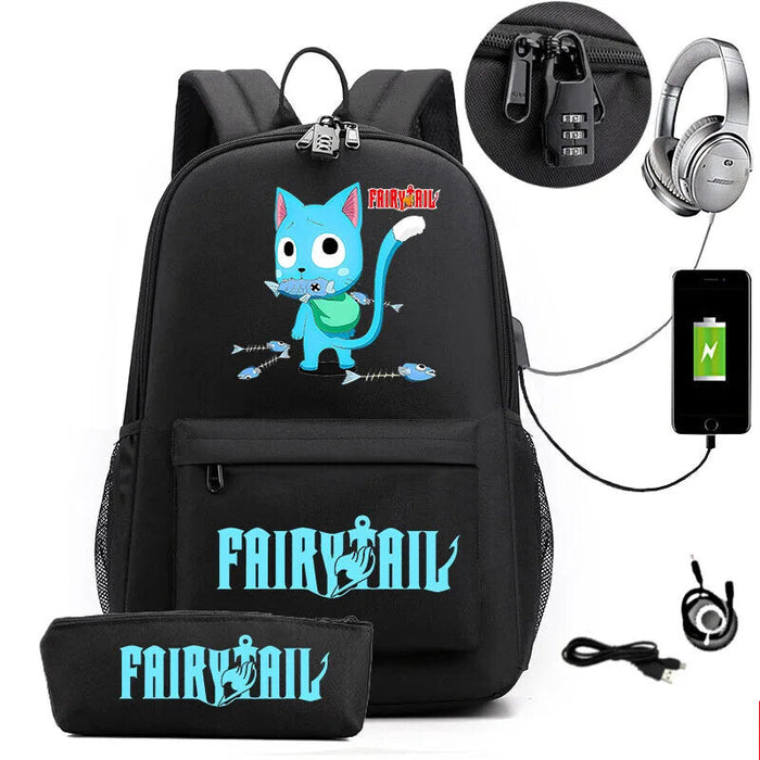 Fairy Tail Anime Print Bag For Students School Leisure And Travel Backpack For Boys And Girls