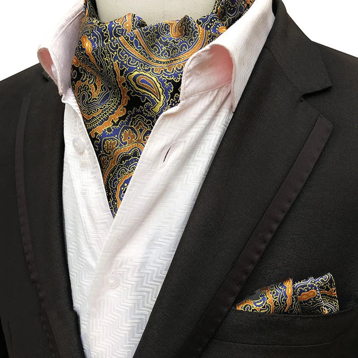 British Gentlemans Jacquard Paisley Ascot Set For Weddings