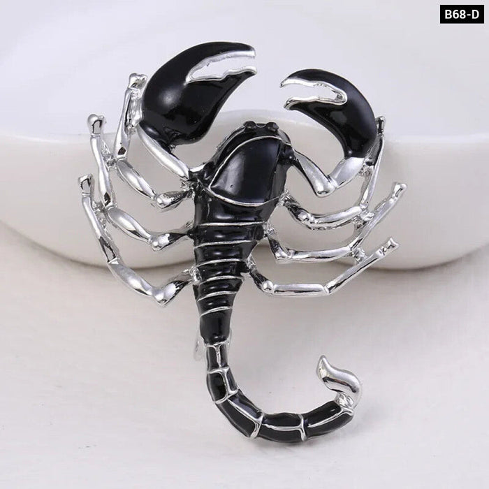 Scorpion Lapel Pin Enamel Golden Silver Brooch For Men Women