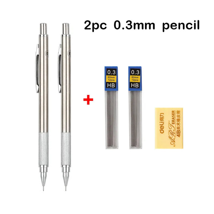 Full Metal Mechanical Pencil Set 0.3 To 2.0Mm Art