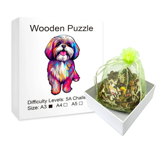 3d Wooden Dog Puzzle For Kids